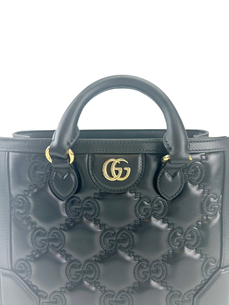 Gucci Black Small GG Matelasse Shoulder Bag