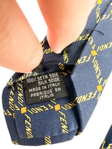 Fendi Blue Logo Tie