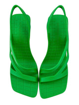 Bottega Veneta Green Jimbo Rubber Heeled Sandals Size 38