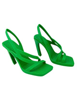 Bottega Veneta Green Jimbo Rubber Heeled Sandals Size 38