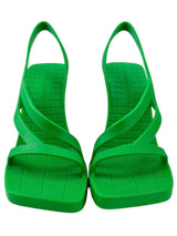 Bottega Veneta Green Jimbo Rubber Heeled Sandals Size 38