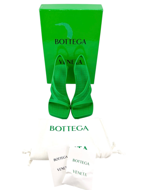 Bottega Veneta Green Jimbo Rubber Heeled Sandals Size 38