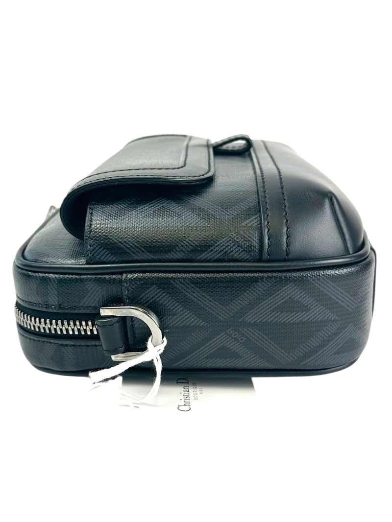 Christian Dior Black & Blue Diamond Hit Road Messenger Bag