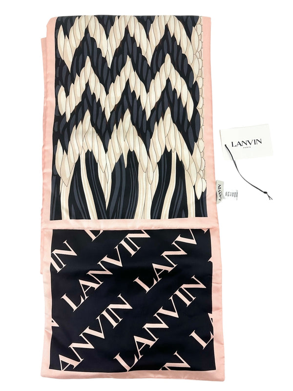 Lanvin Beige, Gray & Pink Slik Scarf