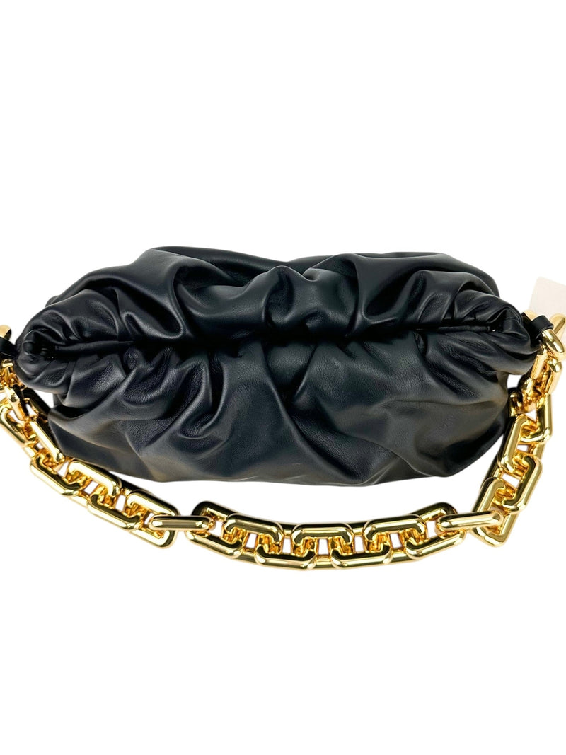 Bottega Veneta Black Chain Pouch Handbag