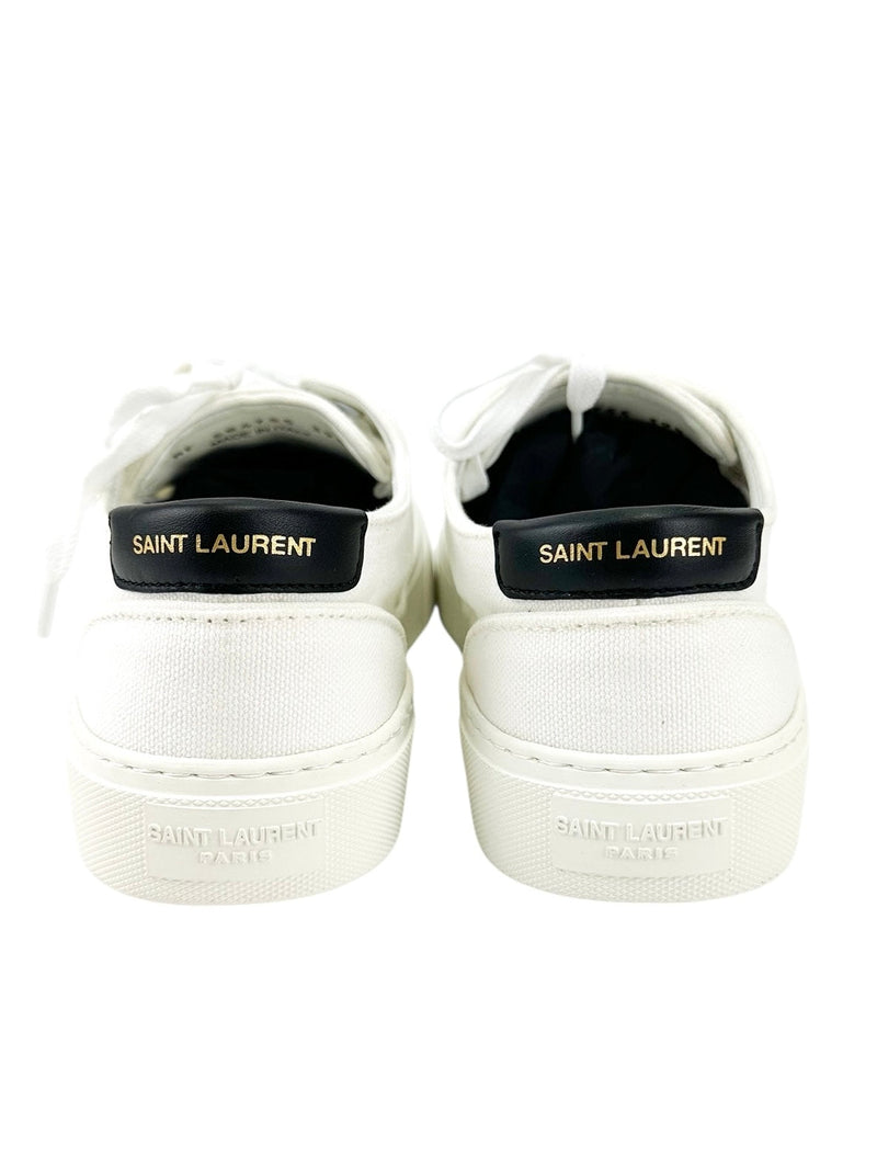 Saint Laurent White Canvas Sneakers Size 39.5