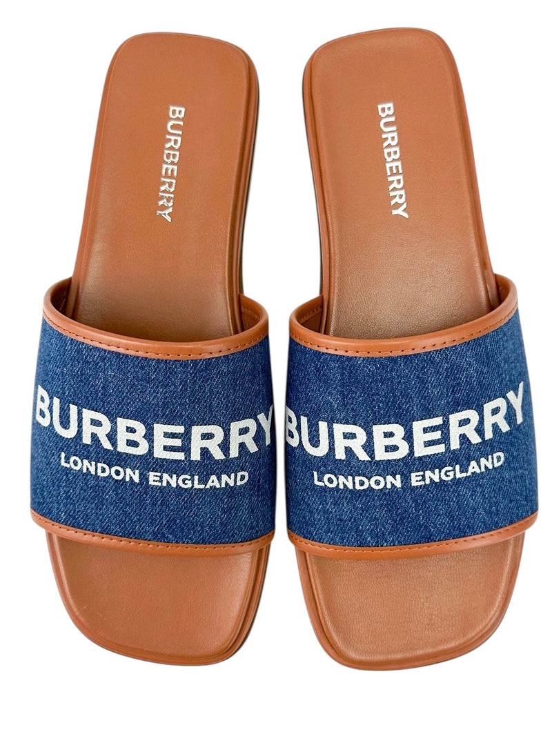 Burberry Blue Denim Carolyn Sandals Size 38