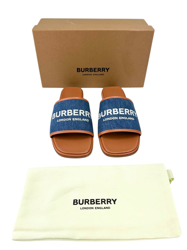 Burberry Blue Denim Carolyn Sandals Size 38