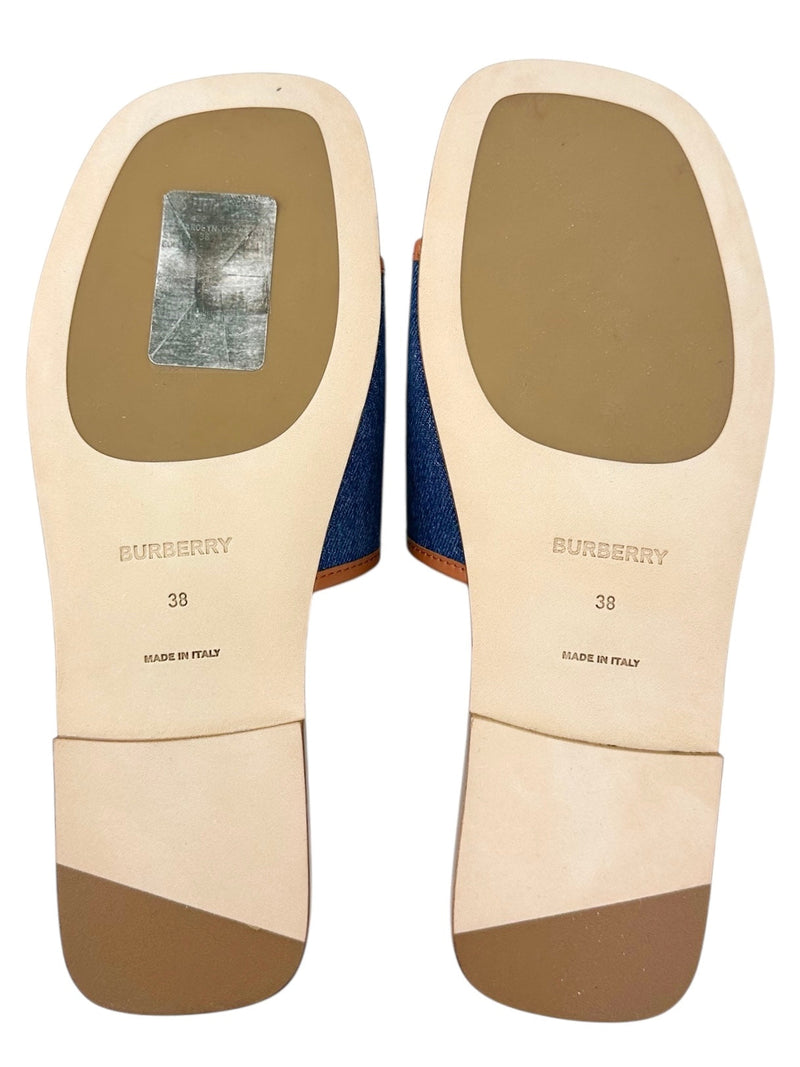 Burberry Blue Denim Carolyn Sandals Size 38