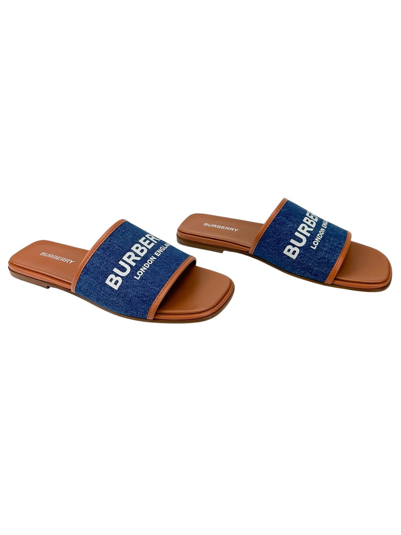 Burberry Blue Denim Carolyn Sandals Size 38