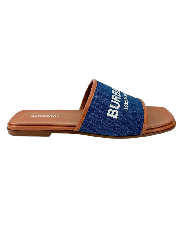 Burberry Blue Denim Carolyn Sandals Size 38