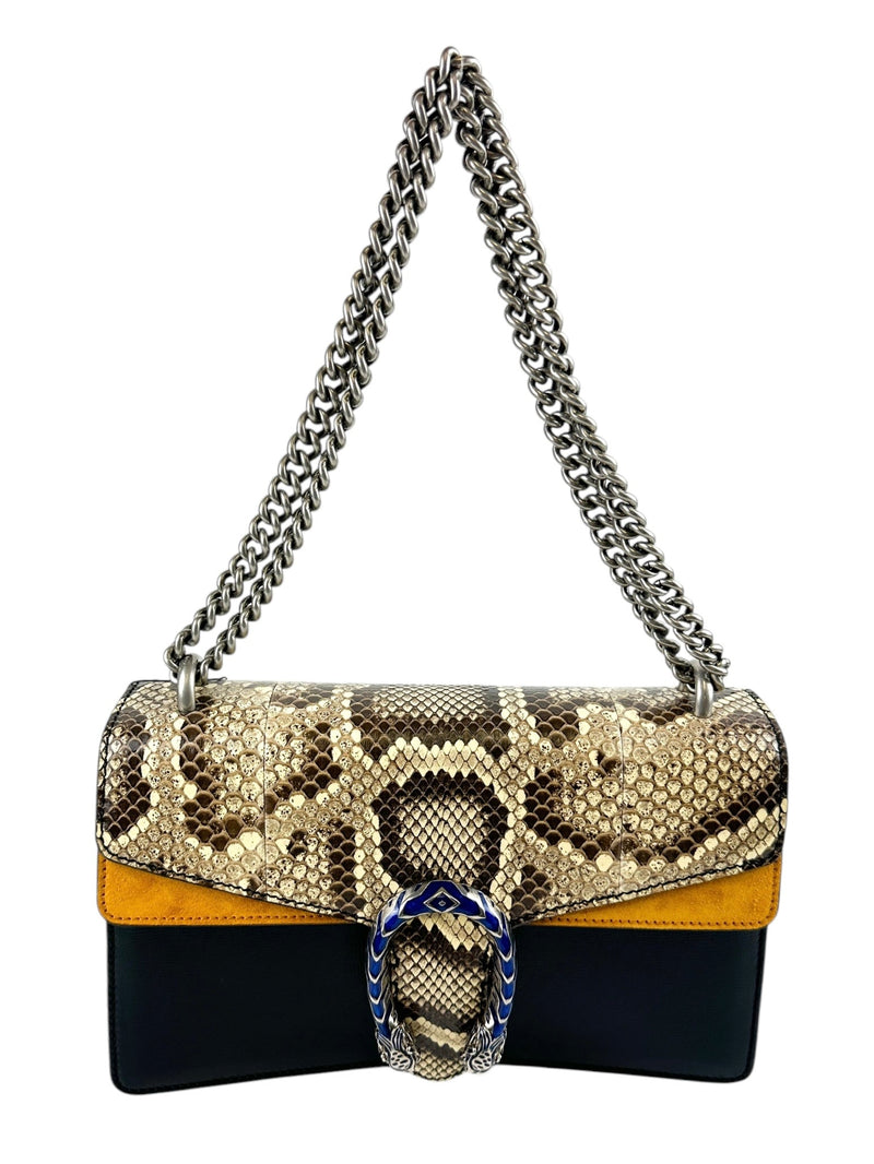 Gucci Black Dionysus Snake Print Shoulder Bag