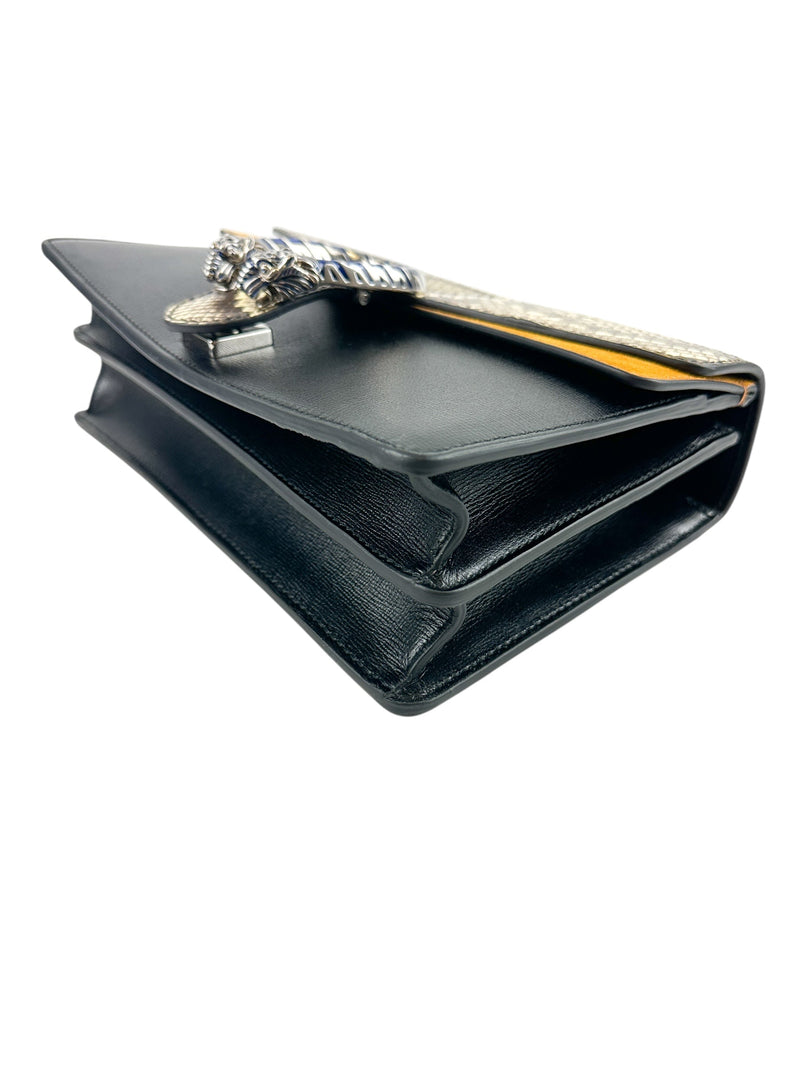 Gucci Black Dionysus Snake Print Shoulder Bag