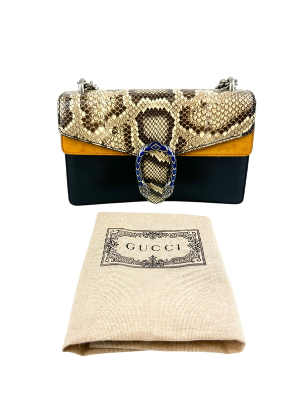 Gucci Black Dionysus Snake Print Shoulder Bag