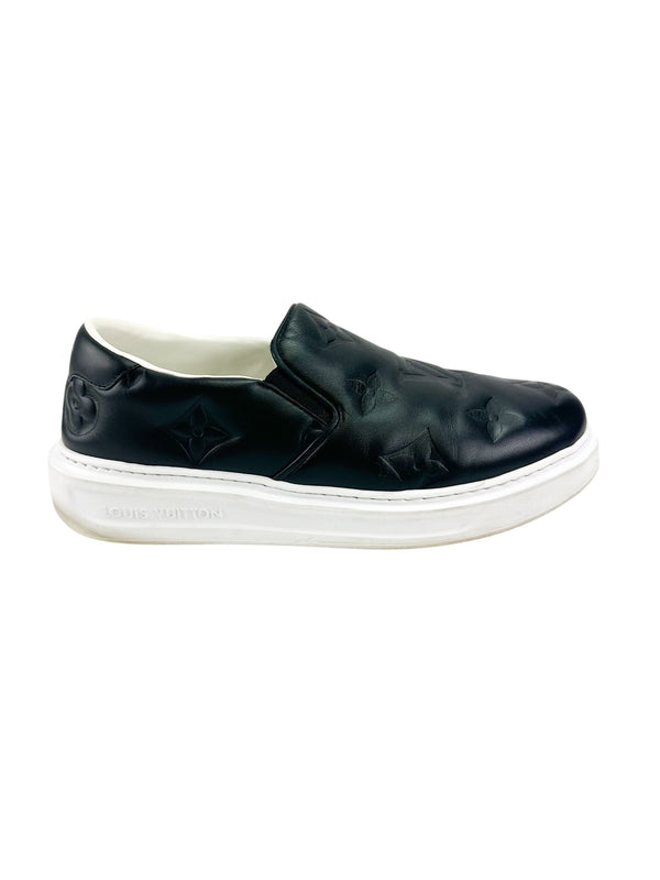 Louis Vuitton Black Beverly Hills Slip on Sneakers Size 7.5