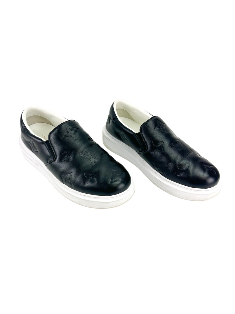 Louis Vuitton Black Beverly Hills Slip on Sneakers Size 7.5