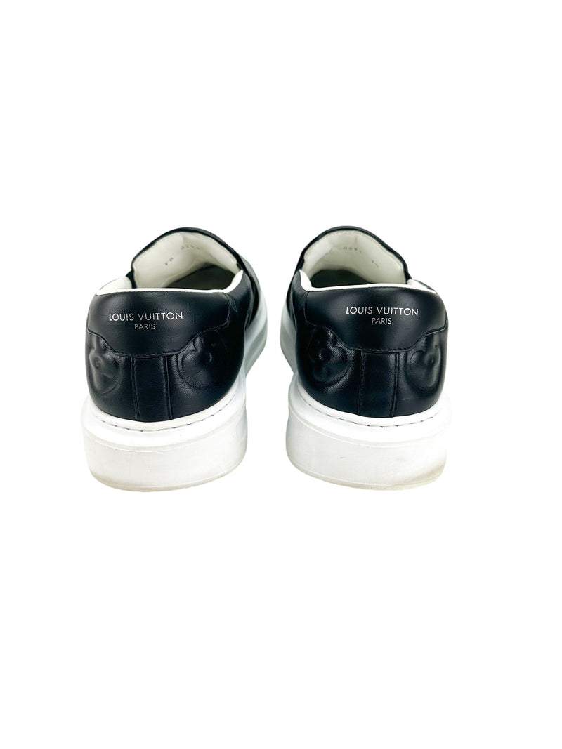 Louis Vuitton Black Beverly Hills Slip on Sneakers Size 7.5