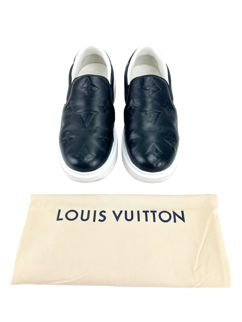 Louis Vuitton Black Beverly Hills Slip on Sneakers Size 7.5