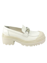Christian Dior Cream Leather Code Loafers Size 36.5