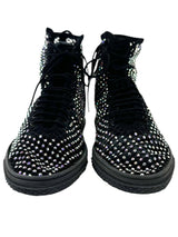 Saint Laurent Black Rhinestone High-Top Sneakers Size 38