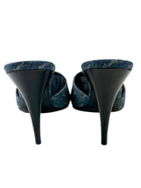 Saint Laurent Denim Monogram La 16 Mule Heel Sandals Size 39