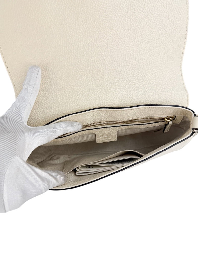 Gucci Off White Leather Soho Chain Crossbody