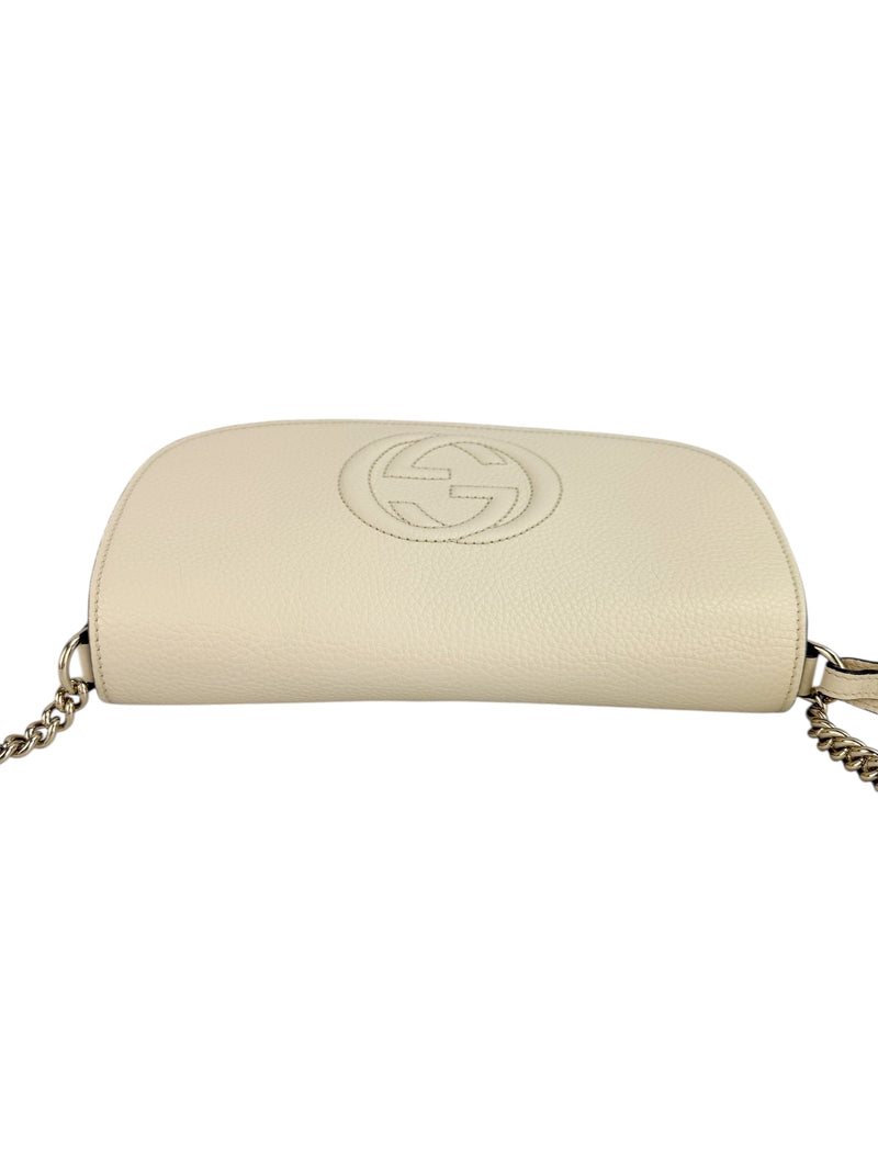 Gucci Off White Leather Soho Chain Crossbody
