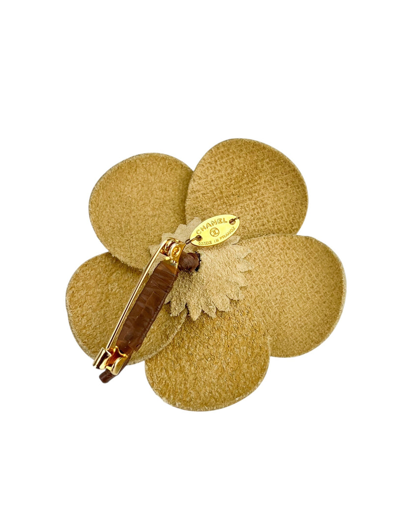 Chanel Iconic Leather Chanel Camellia Brooch (FULL SET)