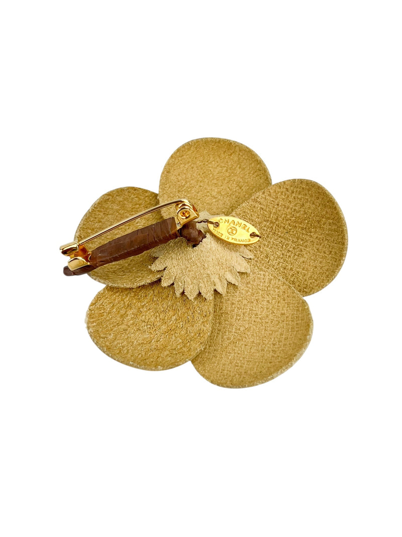 Chanel Iconic Leather Chanel Camellia Brooch (FULL SET)