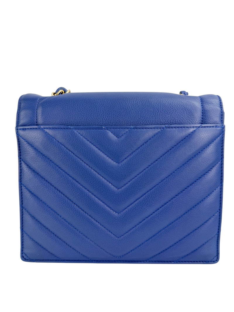 Chanel Blue Calfskin Coco Envelope Flap Bag