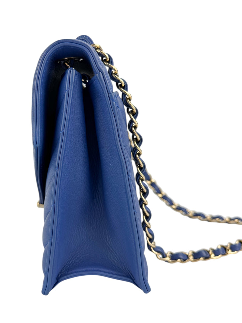 Chanel Blue Calfskin Coco Envelope Flap Bag