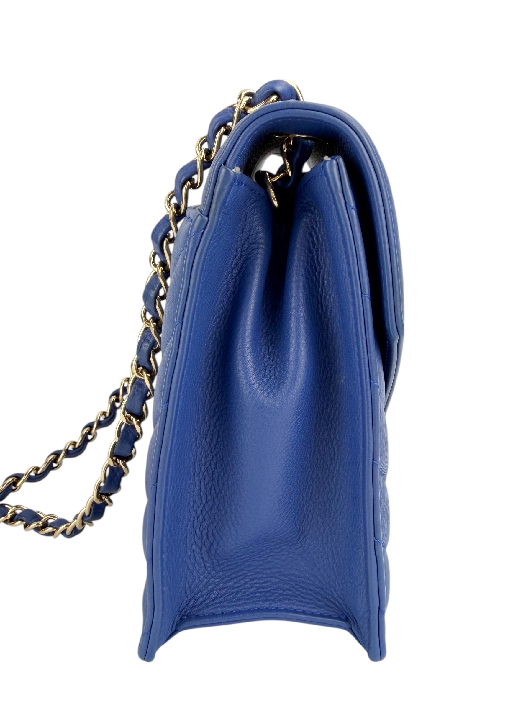 Chanel Blue Calfskin Coco Envelope Flap Bag
