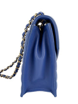 Chanel Blue Calfskin Coco Envelope Flap Bag