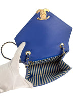 Chanel Blue Calfskin Coco Envelope Flap Bag