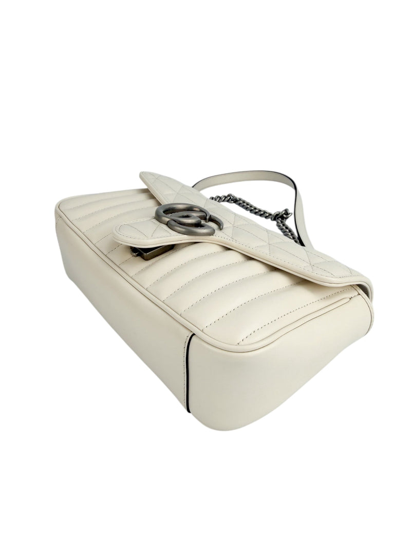 Gucci Off White Leather Marmont Flap