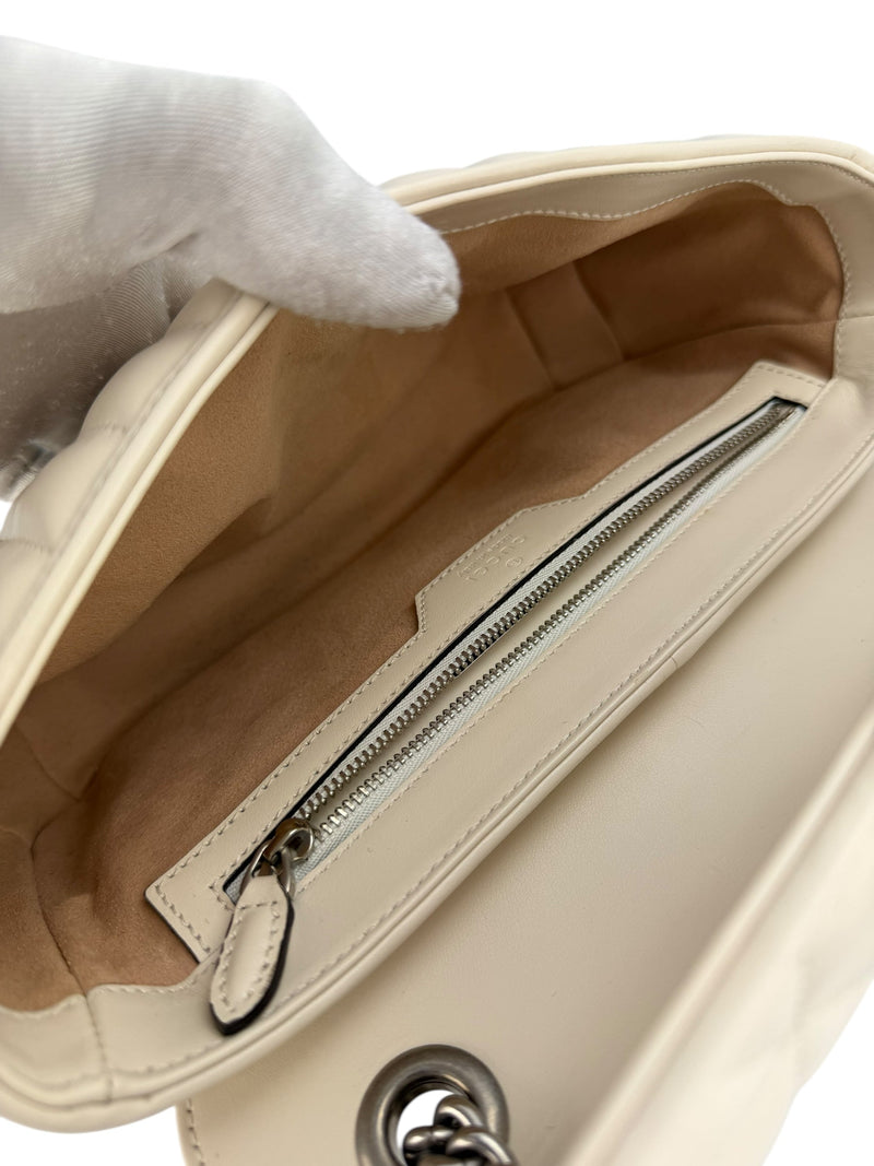 Gucci Off White Leather Marmont Flap
