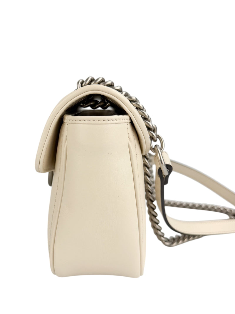 Gucci Off White Leather Marmont Flap