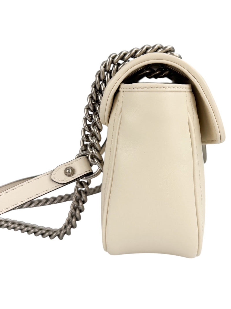 Gucci Off White Leather Marmont Flap