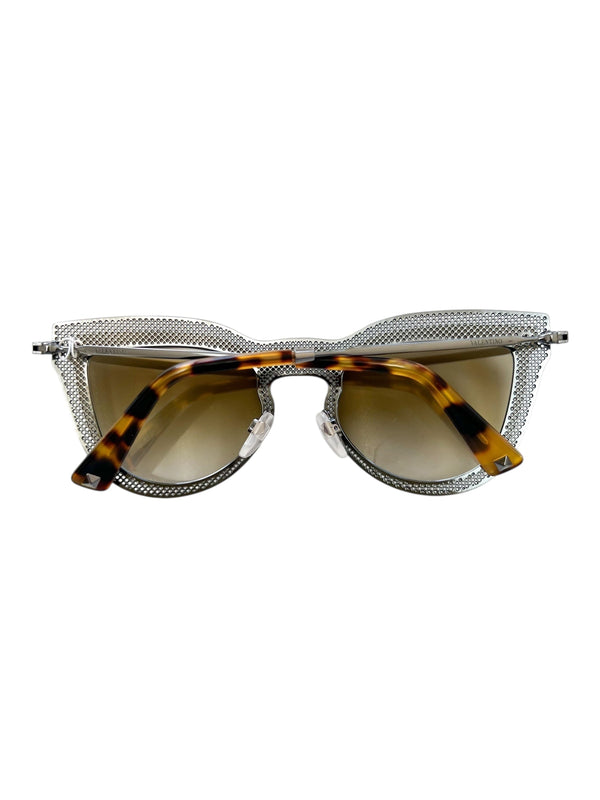 Valentino Gold Lens Gunmetal Sunglasses