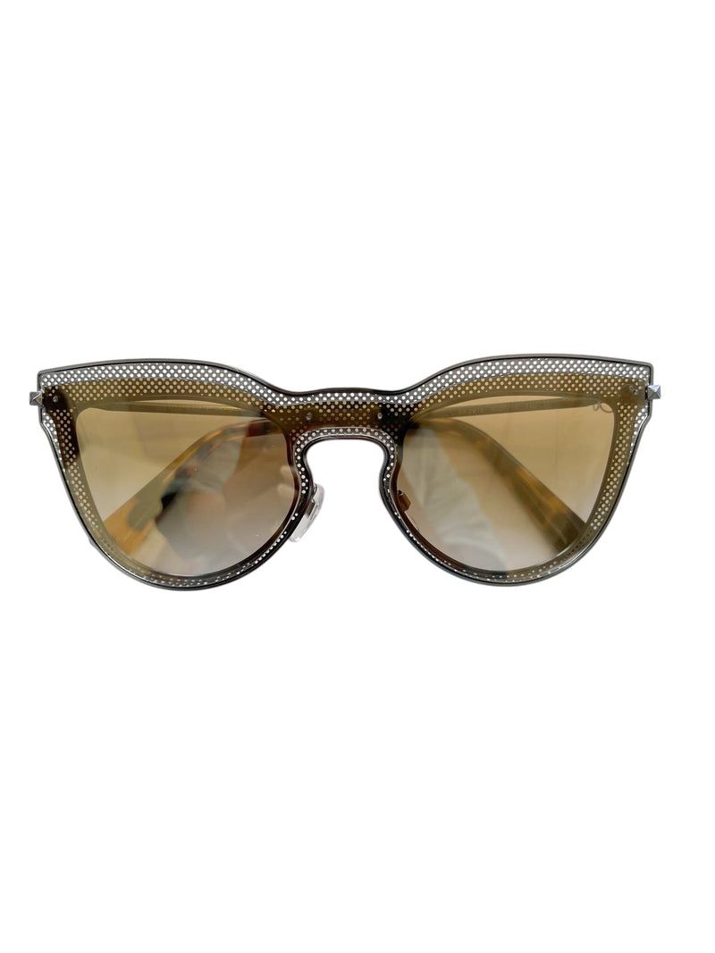 Valentino Gold Lens Gunmetal Sunglasses