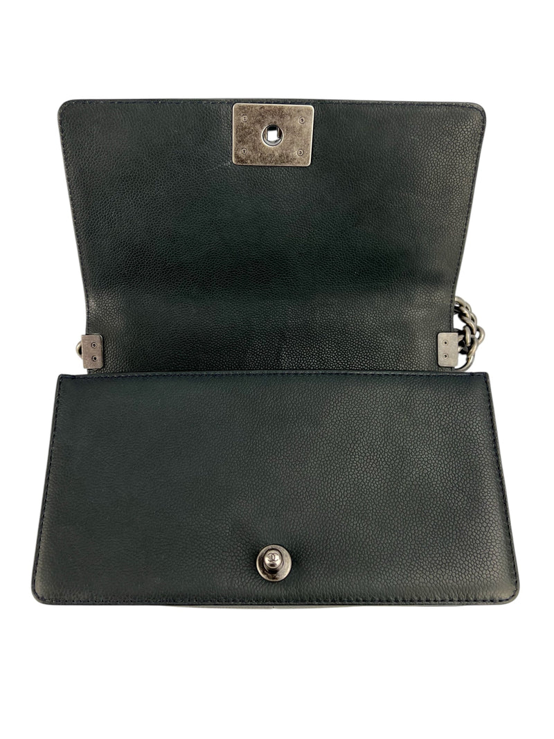 Chanel Black Caviar Paris Dallas Boy Bag Medium
