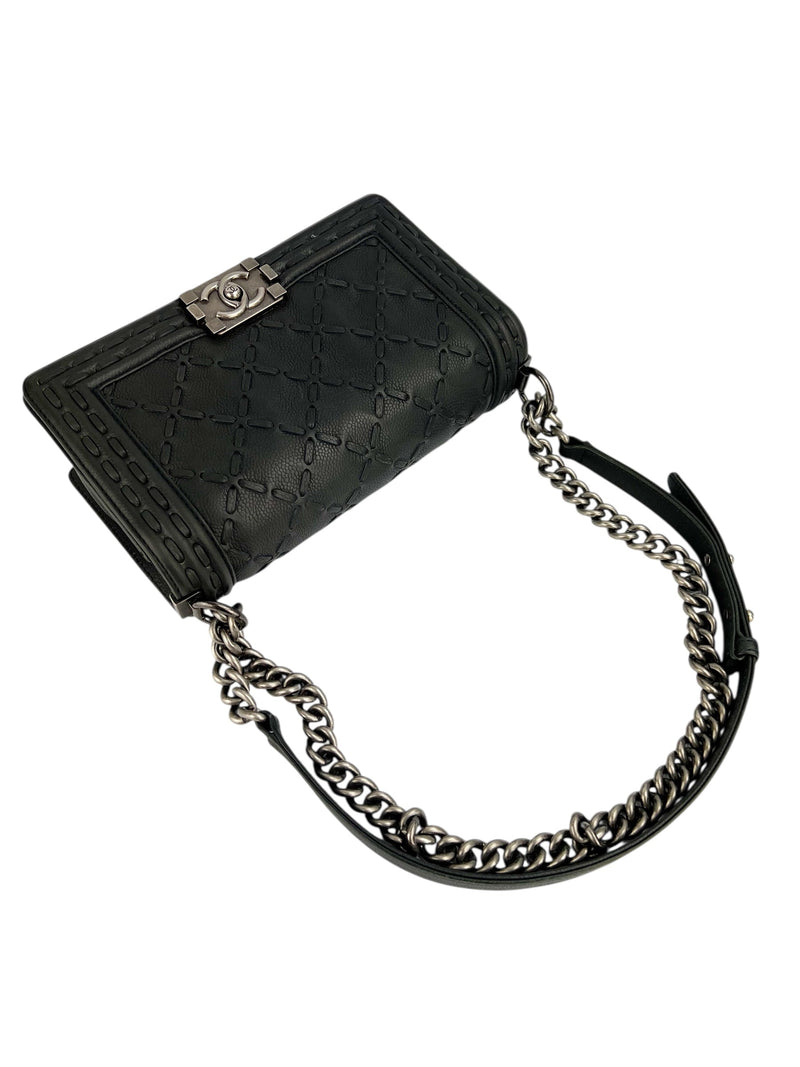 Chanel Black Caviar Paris Dallas Boy Bag Medium