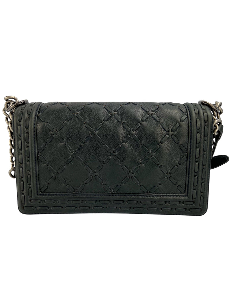 Chanel Black Caviar Paris Dallas Boy Bag Medium