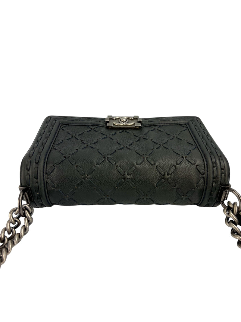 Chanel Black Caviar Paris Dallas Boy Bag Medium