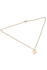 Chanel Gold Tone CC Textured Charm Necklace