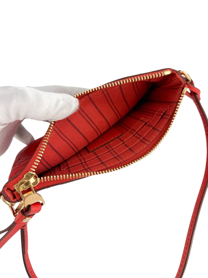 Louis Vuitton Red Empreinte Leather Zip Pouch