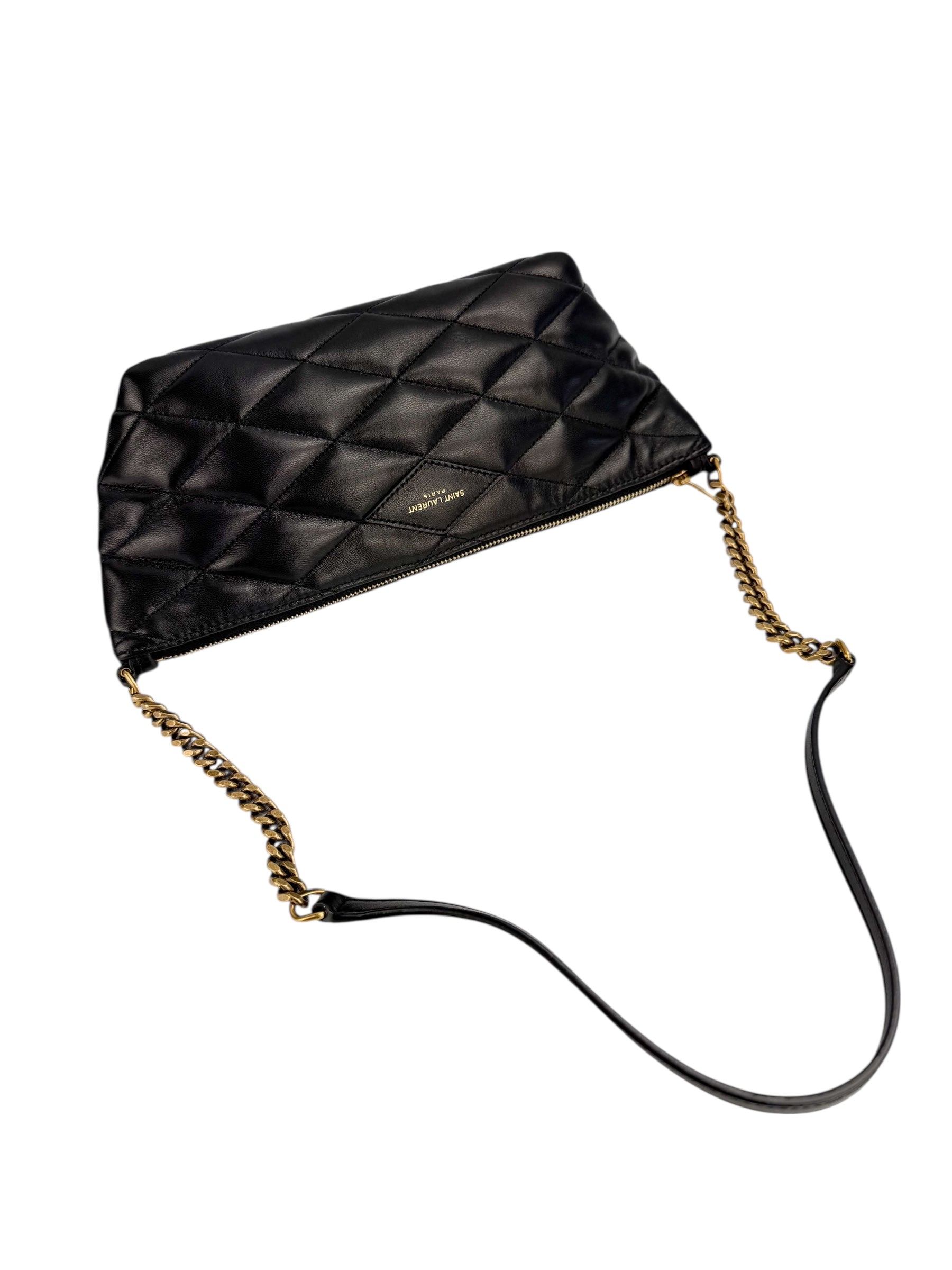 Saint Laurent Black Sade Shoulder Bag