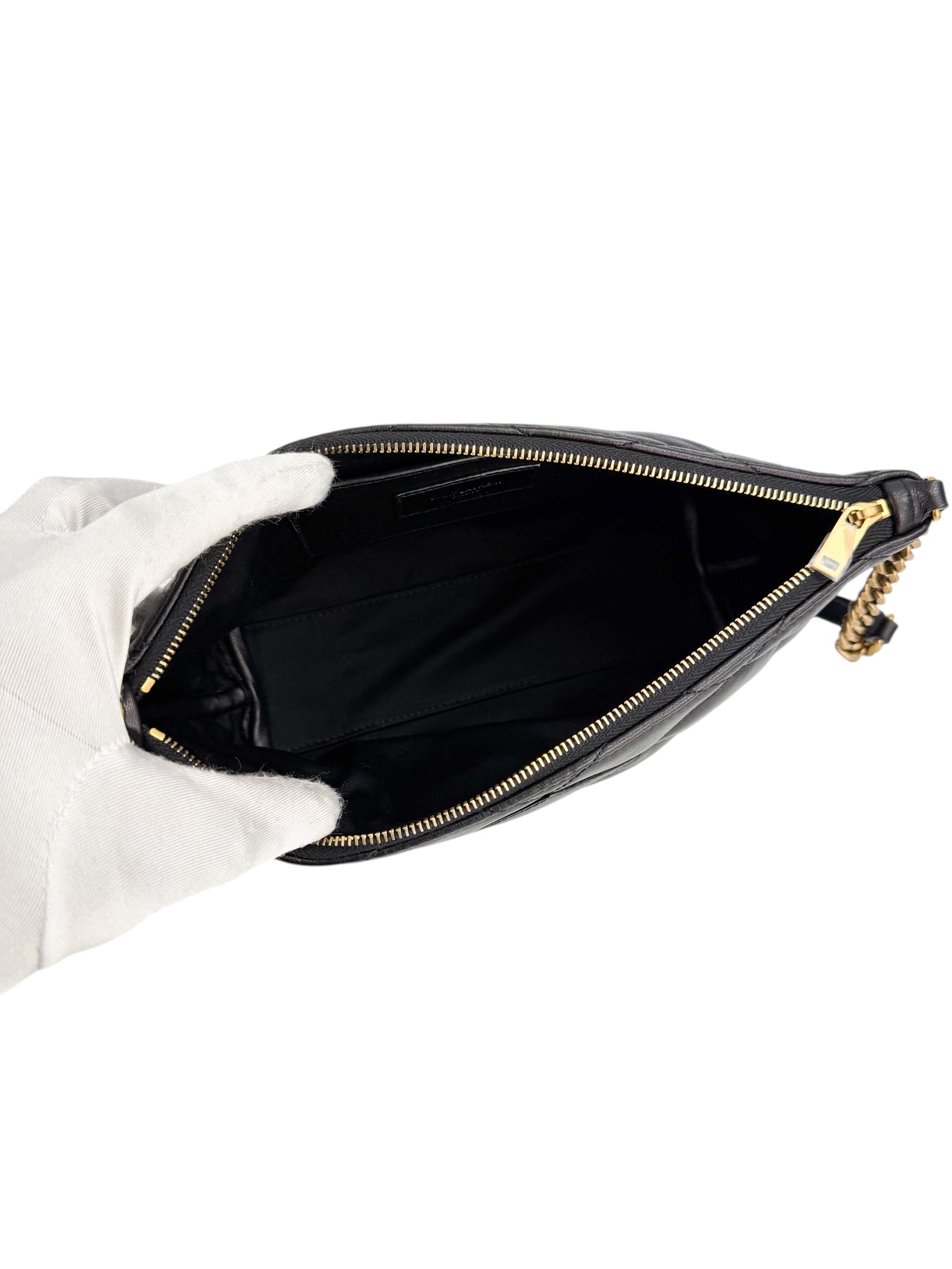 Saint Laurent Black Sade Shoulder Bag