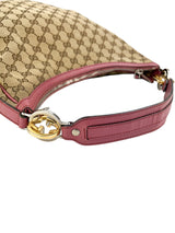 Gucci Monogram Canvas Leather Trim Hobo