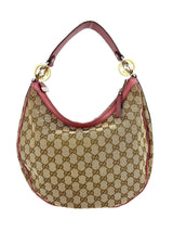 Gucci Monogram Canvas Leather Trim Hobo